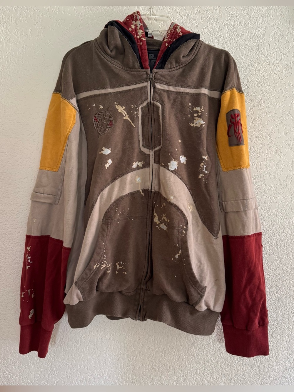 Y2K Marc Ecko Cut & Sew Star Wars Boba Fett Full Zip Hoodie Urban Retro XL